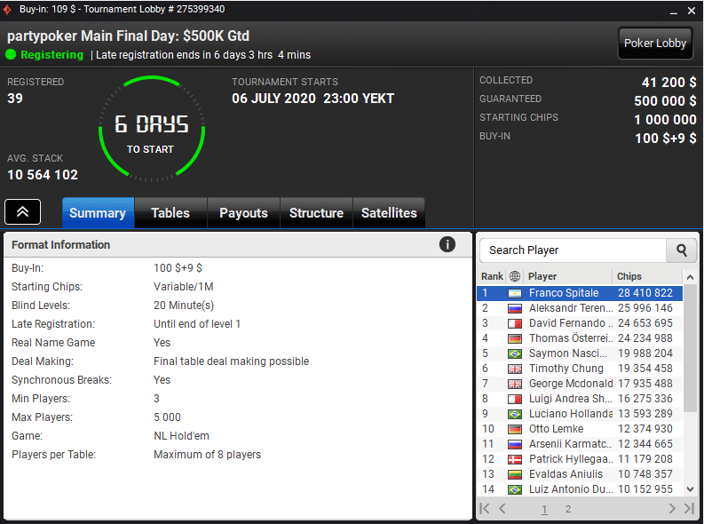 partypoker main final day1