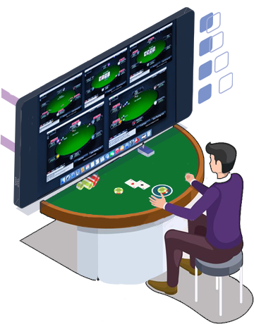 monitor poker player
